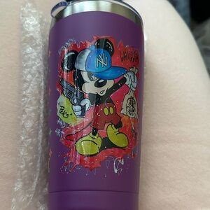 Custom Purple Tumbler with Cartoon Design